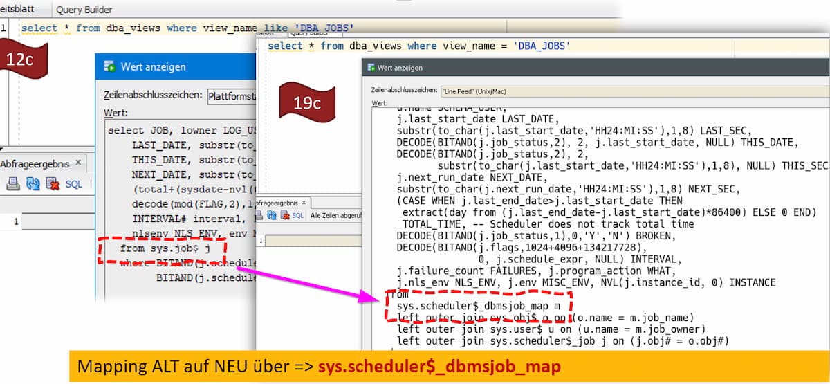  19c DMBS_JOB DBMS_SCHEDULE 