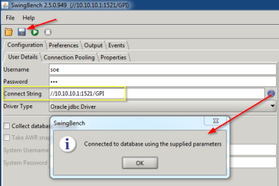  Datenbank Connect in SwingBench hinterlegen