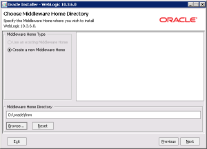 WebLogic Install Screen 2