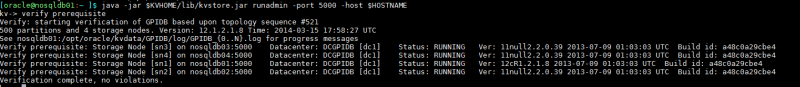 Oracle NoSQL verify prerequisite