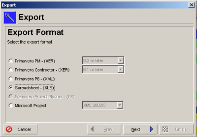  export Dialog öffnen