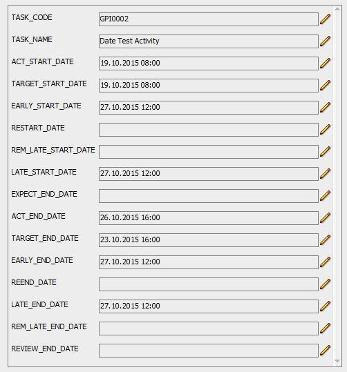  Data Date ein Tag später und mit Finish Aktivität beendet 