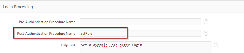  'Post-Authentication Procedure Name' hinterlegen