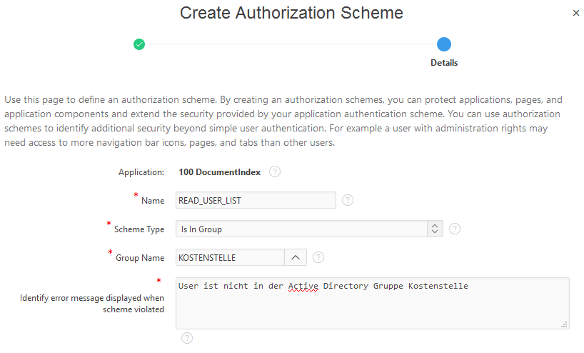  ein Apex Authorization Schemes anlegen