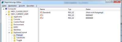  Keyboard Layout einstellen über die Registry