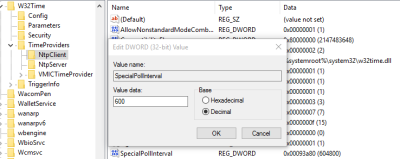 NTP set SpecialPollInterval 