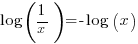 log(1/x)=-log(x)